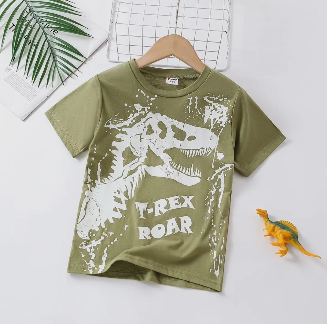 T-Rex Short sleeve army green Tee