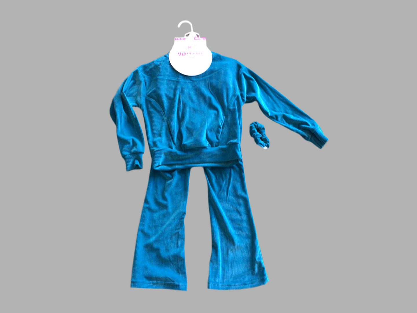 Velour crew neck set-teal