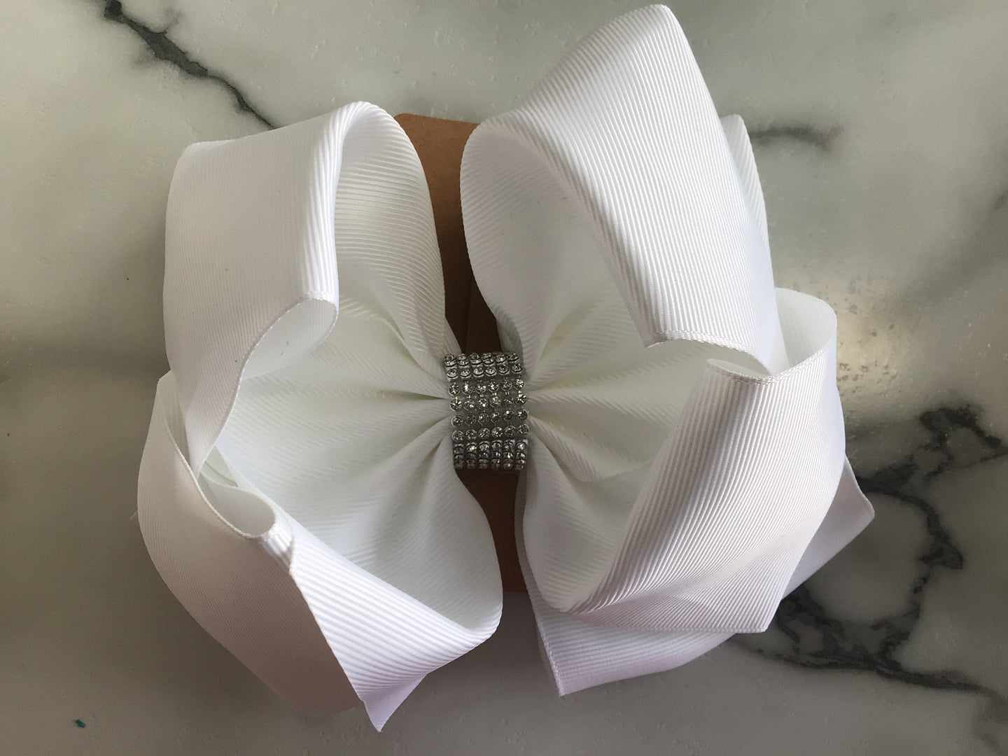 White bling bow