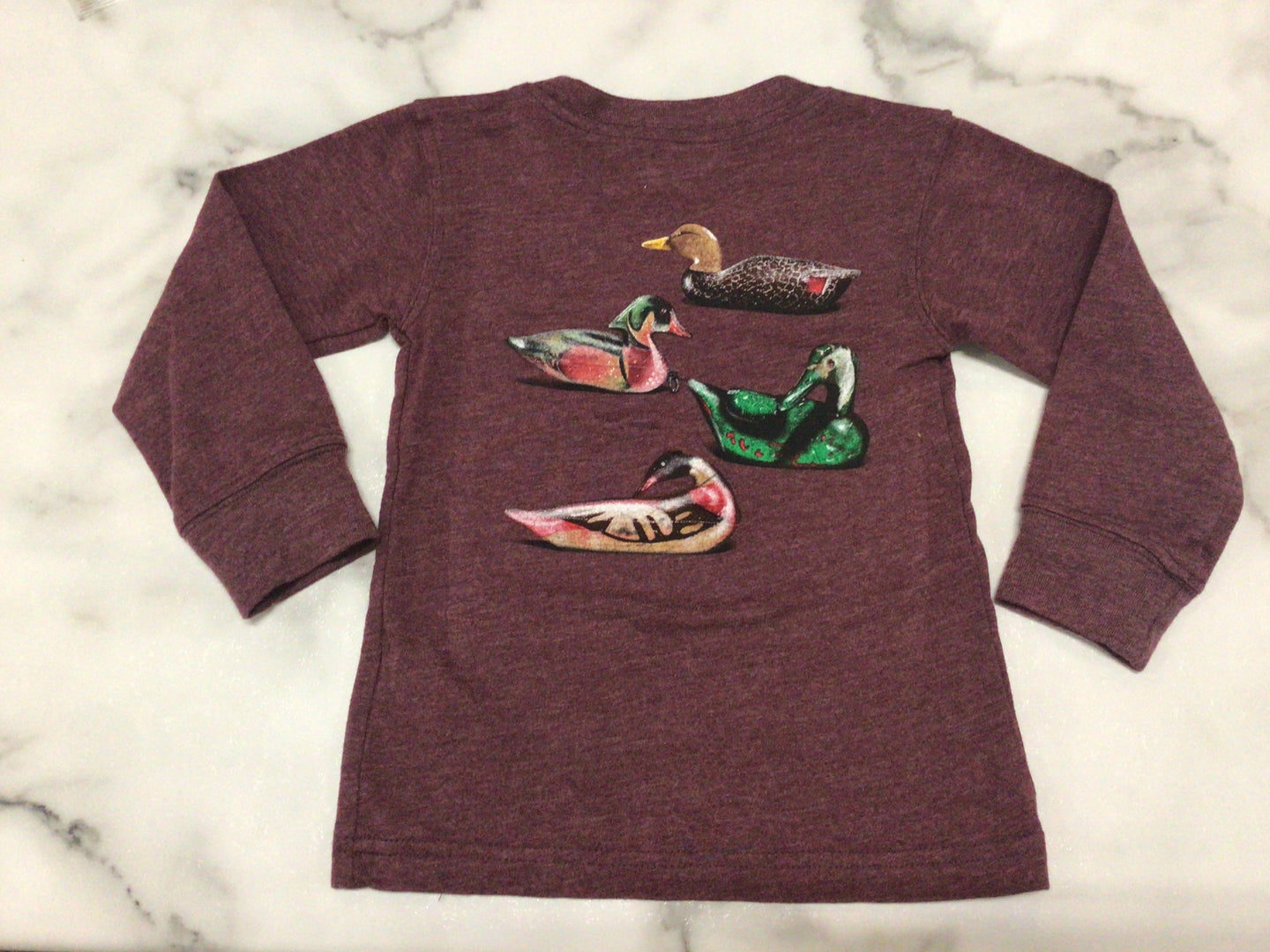 Wes and Willy Maroon duck shirt