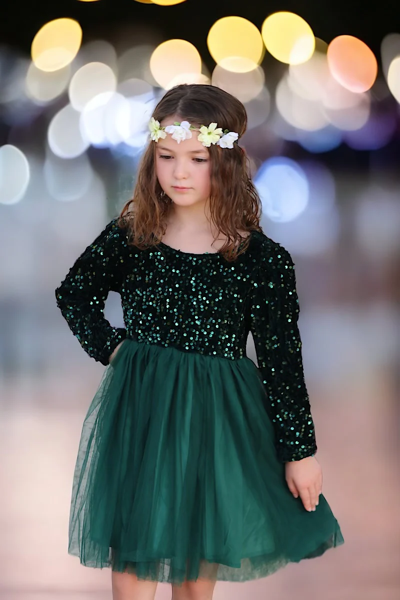 Evergreen Sequin Dress